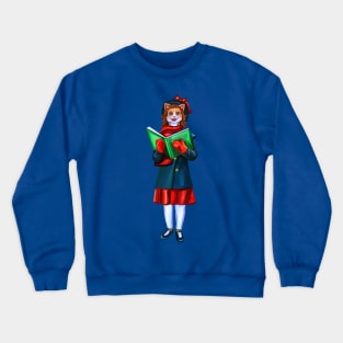 Christmas Caroler Ginger Cat Crewneck Sweatshirt